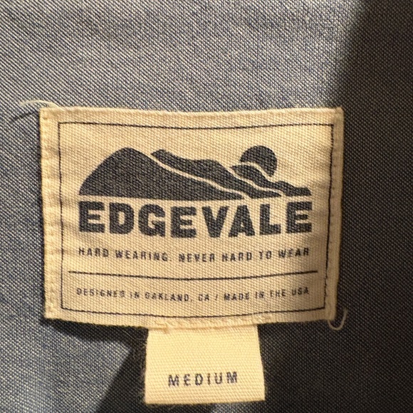 Edgevale Men’s Medium Chambray Button-Up Shirt - 100% Cotton - Picture 2 of 8